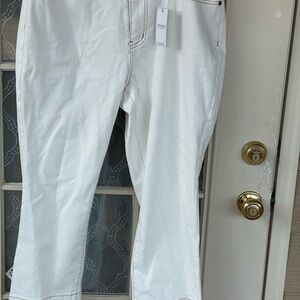 🤍 Judy Blue High-Waist Cropped Bootcut Jeans – Ecru/White (18W) ✨ NWT